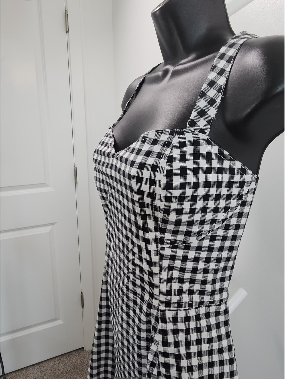 Avec Les Filles Black and White Gingham Midi - Picture 3 of 15